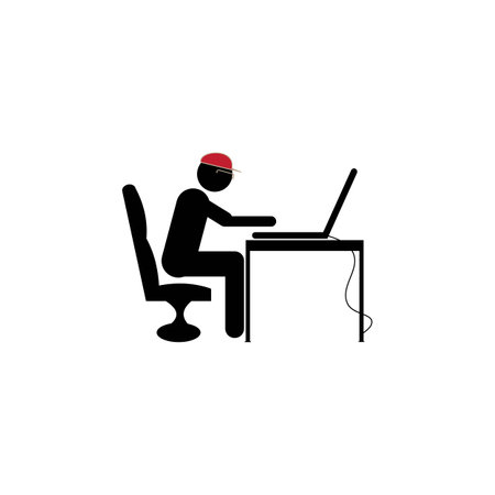 work from home logo template design illustrationのイラスト素材