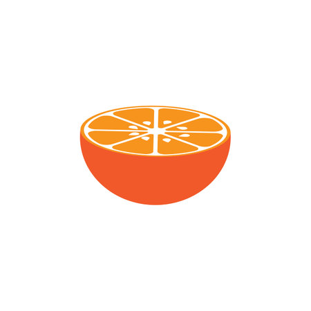Orange fruit logo Vector illustration template designのイラスト素材