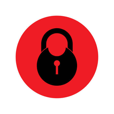 Padlock - Vector icon isolated template design illustrationのイラスト素材