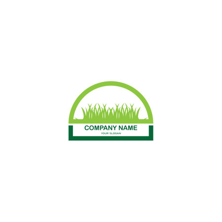 Natural Grass logo vector illustration symbol designのイラスト素材