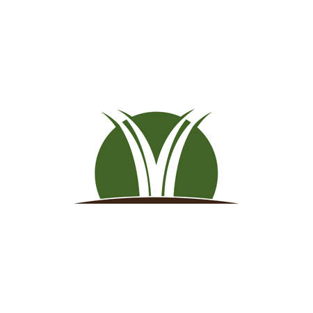 Natural Grass logo vector illustration symbol designのイラスト素材