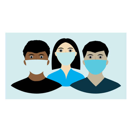 People using Safety breathing masks Corona Virus. Industrial safety N95 mask, dust protection...