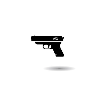 Gun logo vector illustration design and backgroundのイラスト素材
