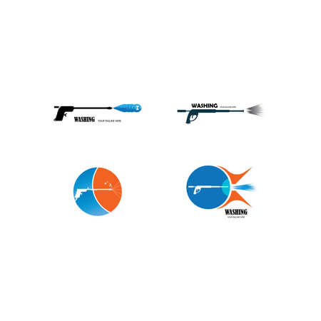 Pressure washing gun logo template. Cleaning vector design. Tools illustrationのイラスト素材