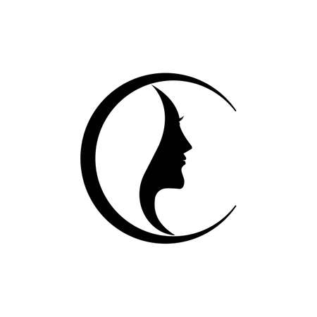 Vector illustration of beauty, young woman profileのイラスト素材