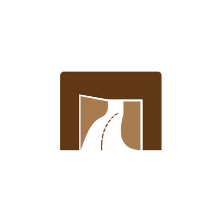 Tunnel icon vector design illustration,logo background.のイラスト素材