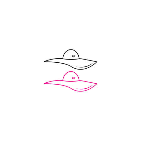 ladies or women's hat icon , web icon. Fashion. Vector illustration. Lady or women's beach hat . Elements of beach holidaysのイラスト素材