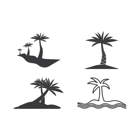 Palm tree summer logo template vector illustrationのイラスト素材