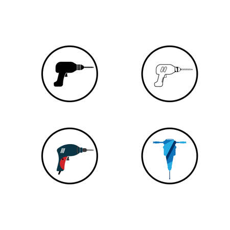 Drill tool icon vector illustration,construction icon and background.のイラスト素材