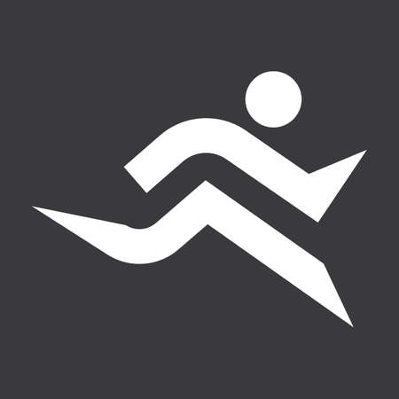 Running man vector icon. Simple flat symbol on white backgroundのイラスト素材