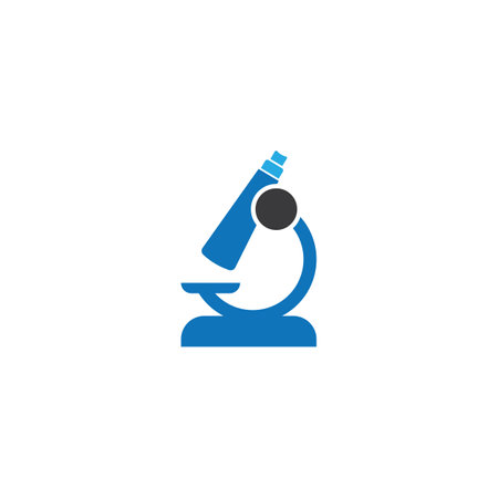 Microscope icon vector, logo design illustration and Medical background.