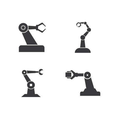 Industrial robot icon vector design,mechanical robot arm icon.のイラスト素材