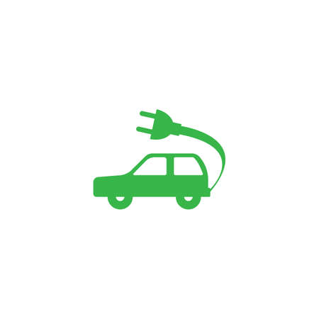 Electric car icon. Electrical cable plug charging symbol. Vector illustration.