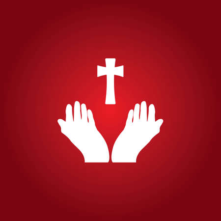 symbol of Christian cross, vector illustration design template.のイラスト素材