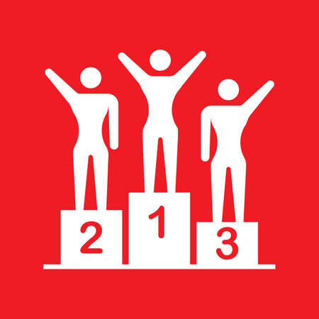 Winner Podium Icon. Pedestal Logo. Vector Illustrationのイラスト素材