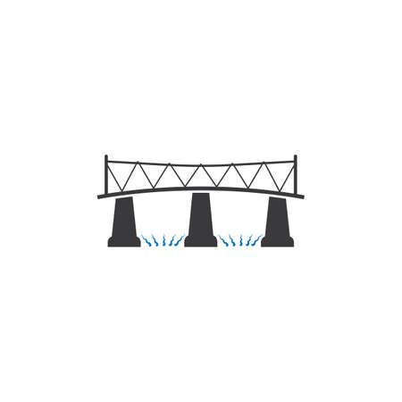 Bridge vector icon illustration logo designのイラスト素材