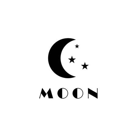 Moon star vector icon illustration logo design.のイラスト素材