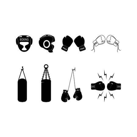 Boxing gloves sport element vector illustration flat design.のイラスト素材