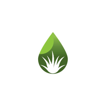 Aloevera logo vector  illustration design template.のイラスト素材