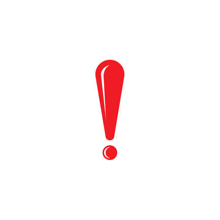 Exclamation mark flat design icon vector logo template.のイラスト素材