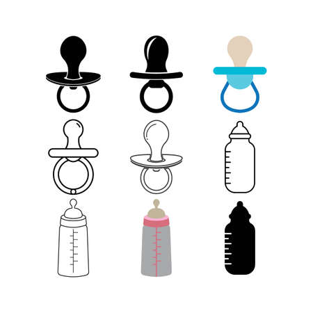 Baby pacifier vector icon illustration design template.のイラスト素材