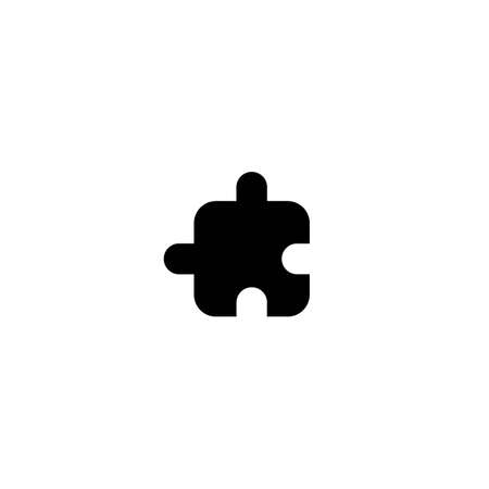 Extension icon. Simple puzzle icon flat style isolated on white backgroundのイラスト素材