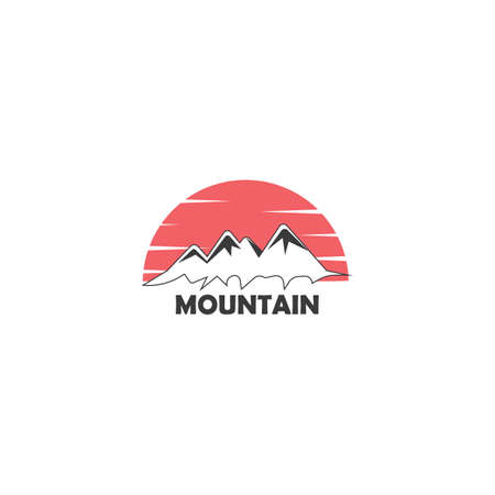 Mountain logo vector illustration design template and background.のイラスト素材