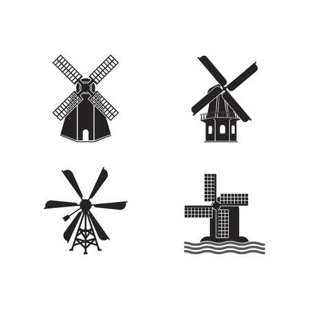 Windmill logo vector illustration flat design.のイラスト素材