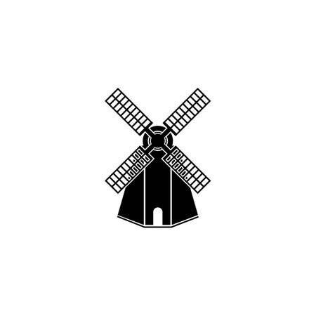 Windmill logo vector illustration flat design.のイラスト素材