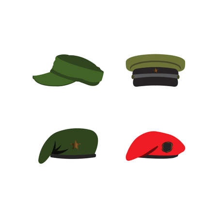 a set of military hat icons,vector illustration logo design.のイラスト素材