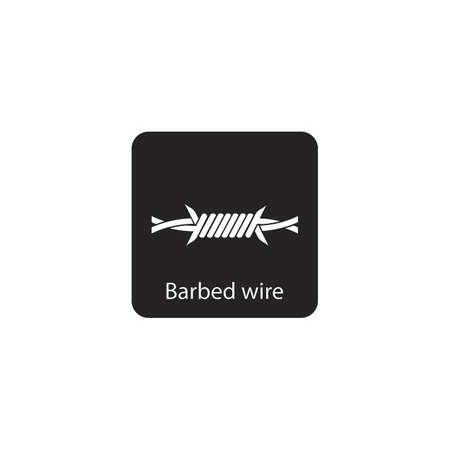 Barbed Wire Icon, Sharp Barbed Wire Vector Art Illustrationのイラスト素材
