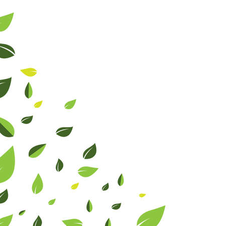 Flying green leaf ecological nature element vector icon logoのイラスト素材