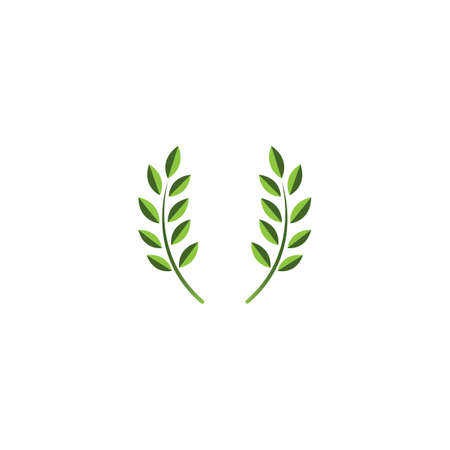 leaf icon vector design illustration template and backgroundのイラスト素材