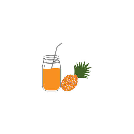 pineapple juice icon.vector illustration logo design.のイラスト素材