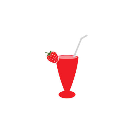 strawberry juice icon.vector illustration logo designのイラスト素材