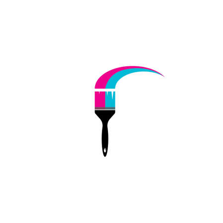 paint brush vector icon on an abstract backgroundのイラスト素材