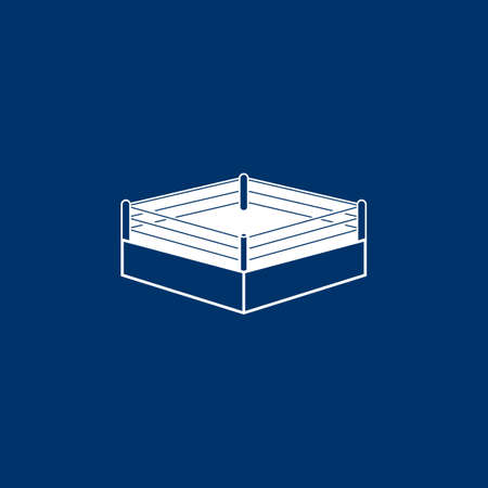 boxing ring logo vector illustration design template.のイラスト素材