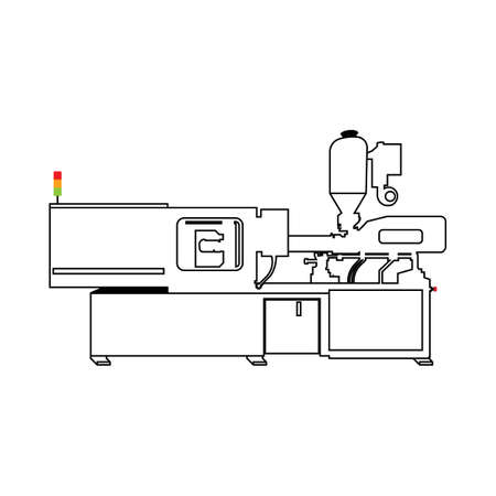 electric or hydraulic injection molding machine icon. vector illustration design.のイラスト素材