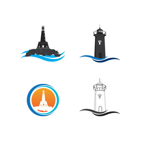 lighthouse icon vector illustration logo templateのイラスト素材