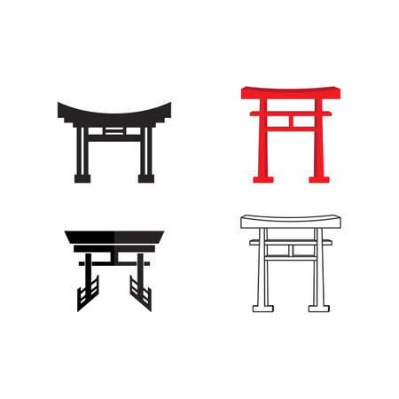 Torii Gate icon,Symbol of Japanese Civilization, vector illustration design templateのイラスト素材
