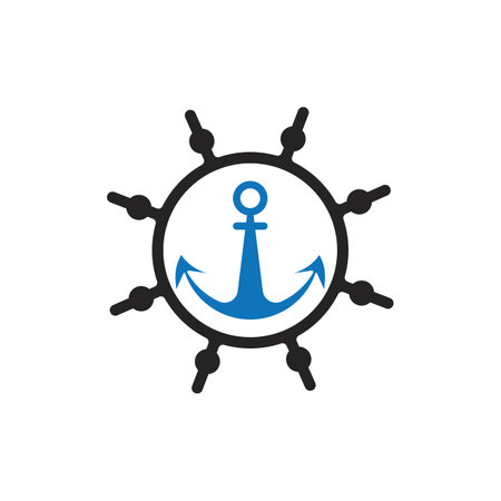 Anchor logo vector illustration template design