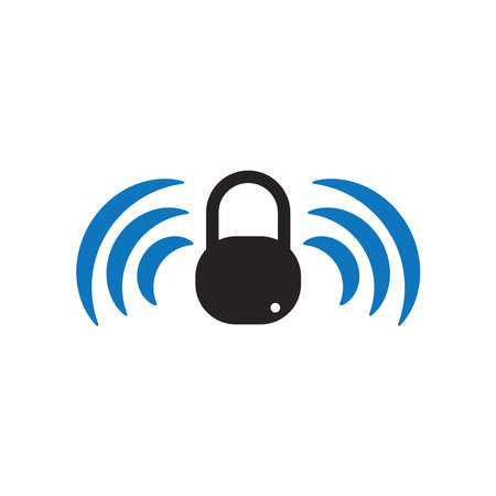 locked wifi signal icon vector illustration symbol designのイラスト素材