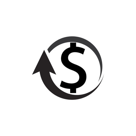 american dollar currency rising icon vector illustration design templateのイラスト素材