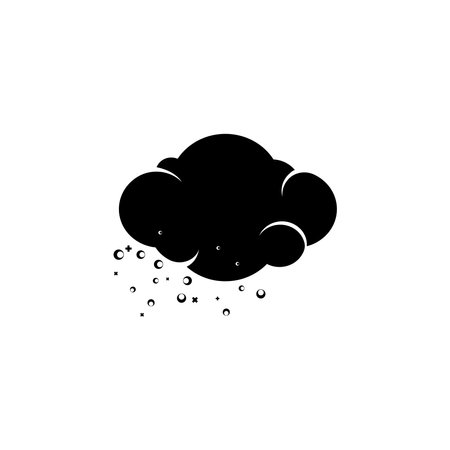 Dust Clouds, Pollution, Allergen Particles. Flat Vector Icon Illustration. Simple black symbol on a white background.のイラスト素材
