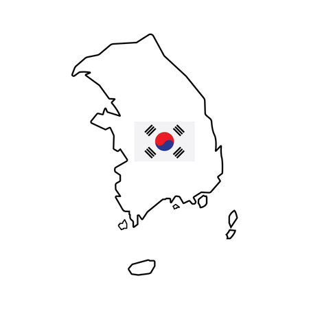 south korea map icon vector illustration symbol designのイラスト素材