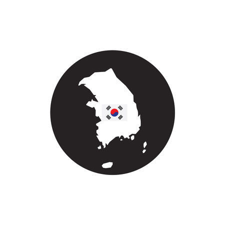 south korea map icon vector illustration symbol designのイラスト素材