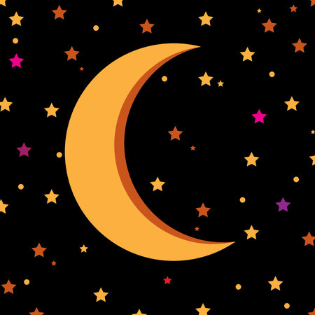 Crescent moon logo background vector illustration template designのイラスト素材