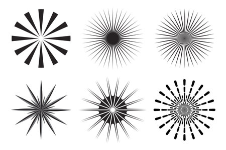 Starburst, sun burst radial, radiating lines. Burst beams, rays vector iconのイラスト素材