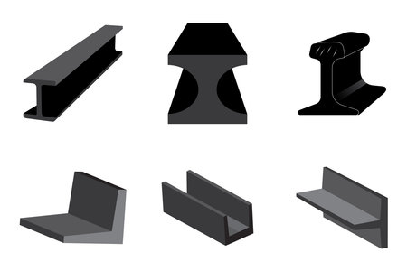 steel metallurgical beam profile symbol vector icon illustrationのイラスト素材