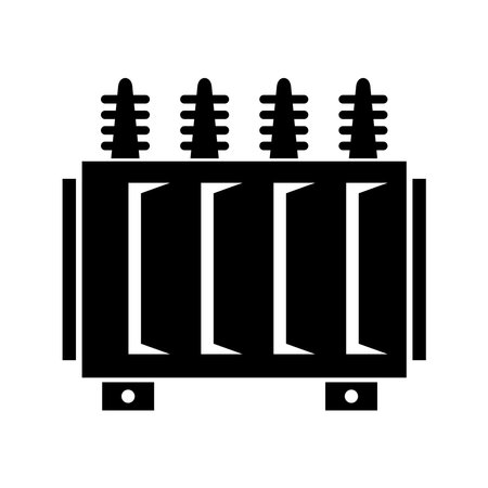 high voltage electrical transformer icon vector symbol designのイラスト素材